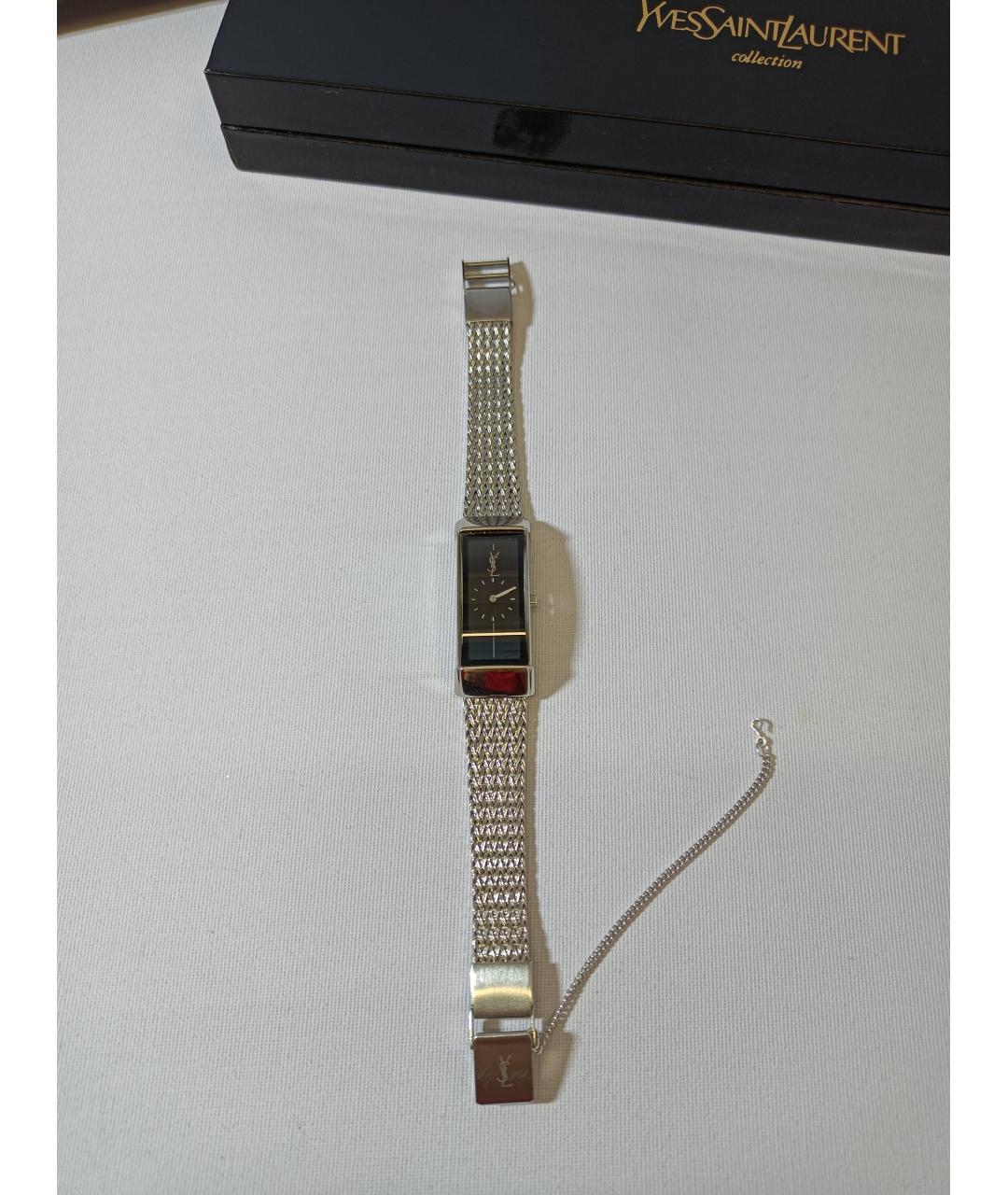 SAINT LAURENT Серебряные металлические часы, фото 9