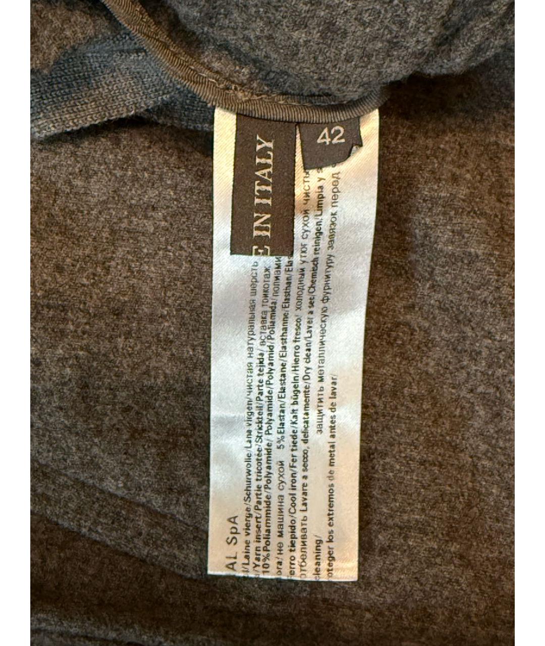 LORENA ANTONIAZZI Антрацитовые шерстяные брюки широкие, фото 4