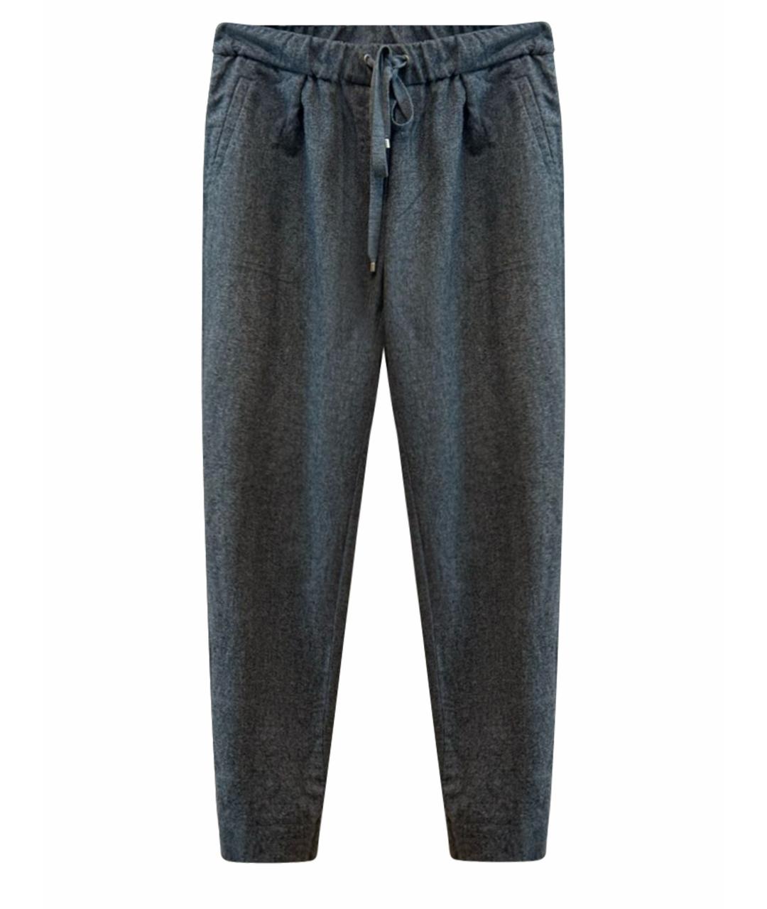 LORENA ANTONIAZZI Антрацитовые шерстяные брюки широкие, фото 1