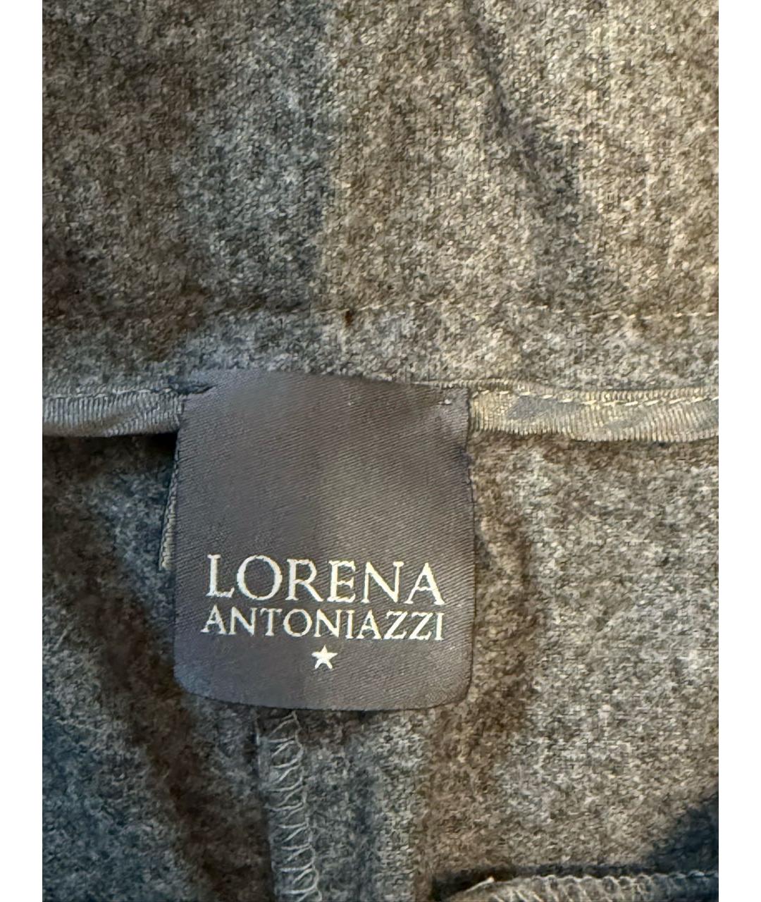 LORENA ANTONIAZZI Антрацитовые шерстяные брюки широкие, фото 3