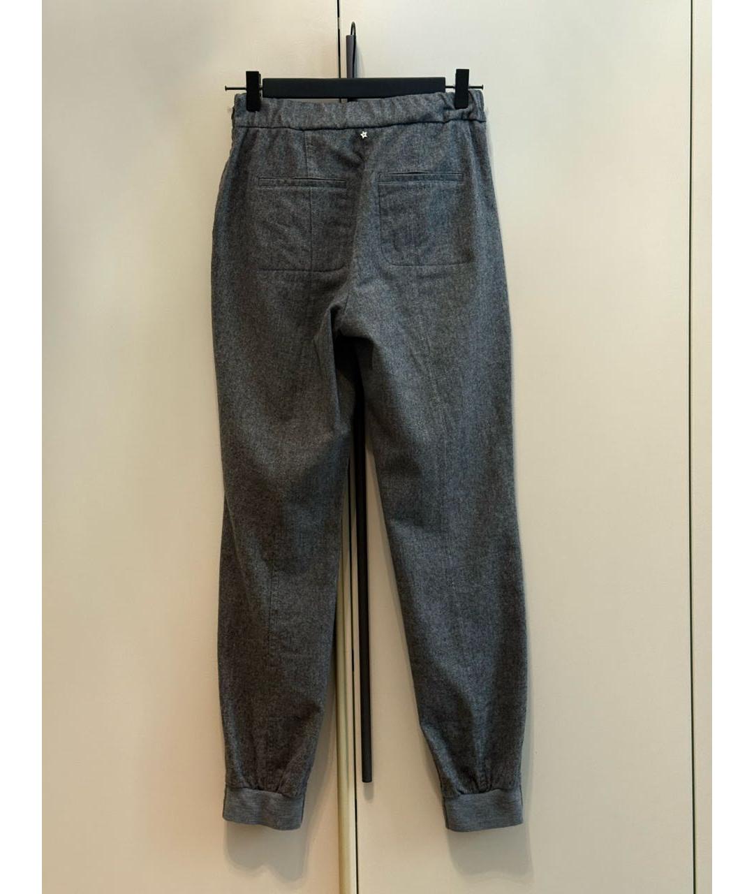 LORENA ANTONIAZZI Антрацитовые шерстяные брюки широкие, фото 2