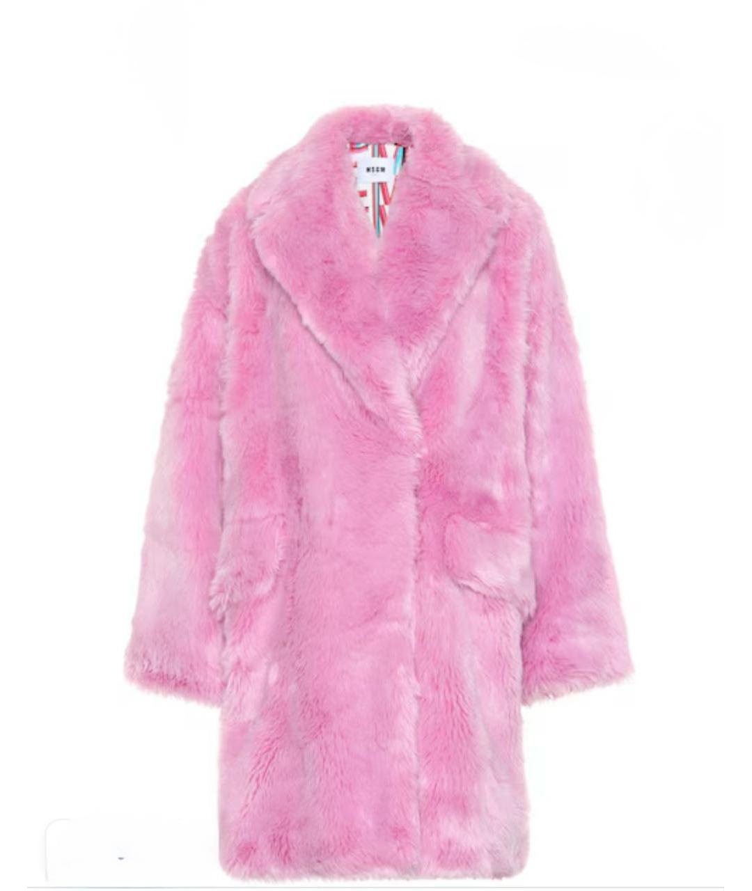 MSGM Розовая меховая шуба, фото 8