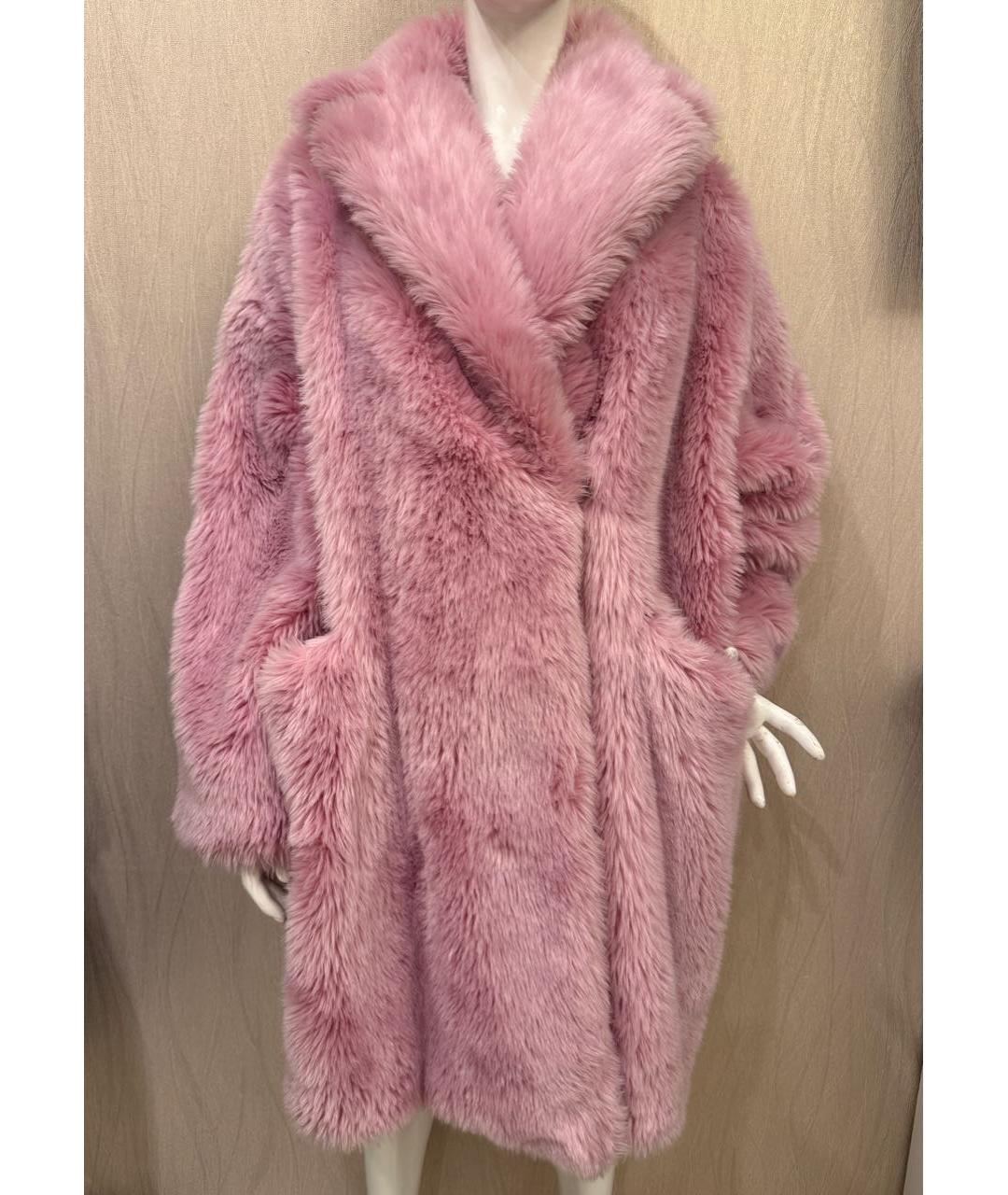 MSGM Розовая меховая шуба, фото 2