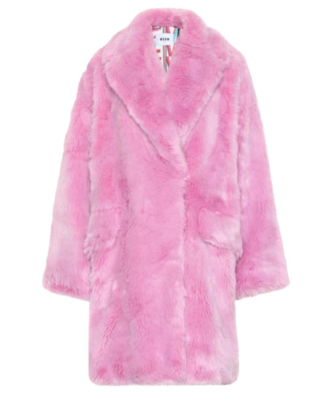 MSGM Розовая меховая шуба, фото 1