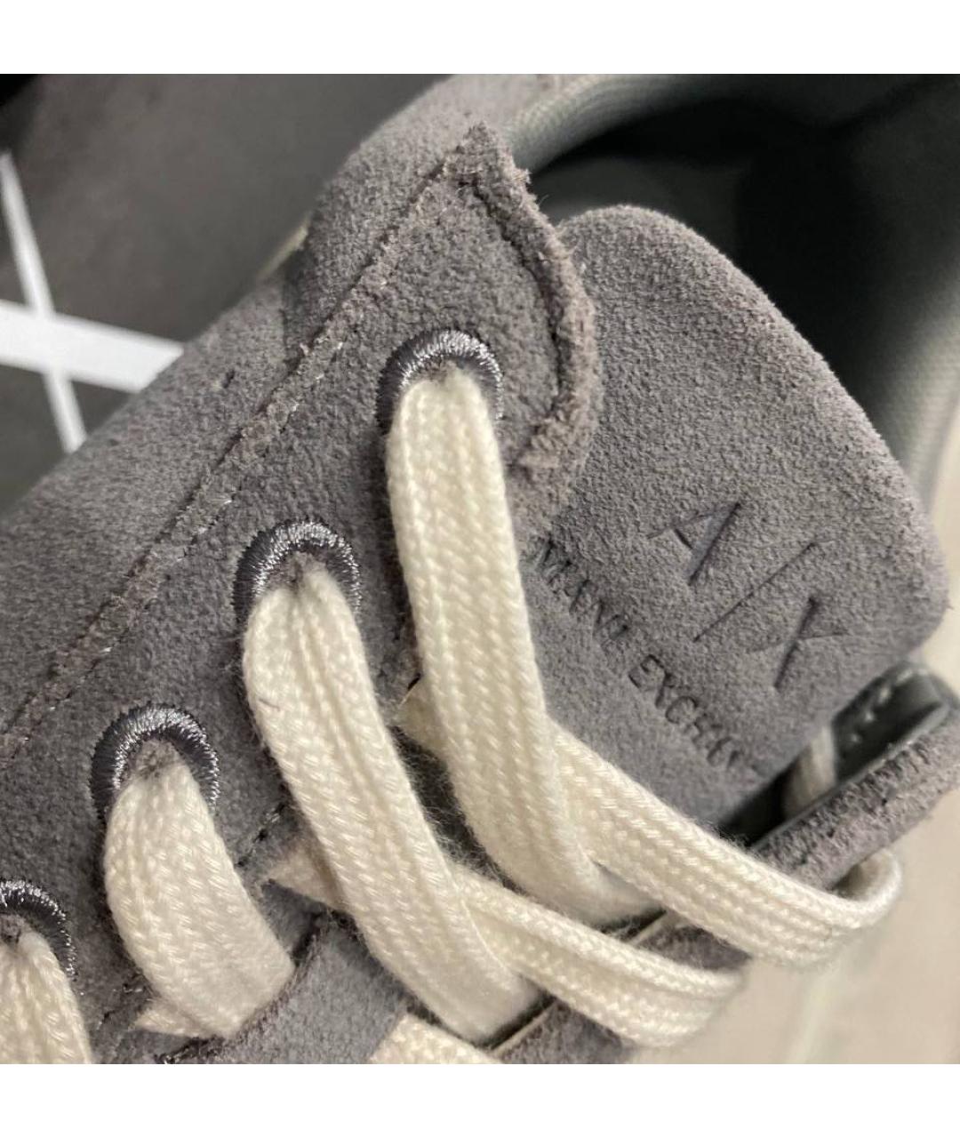 ARMANI EXCHANGE Серые замшевые низкие кроссовки / кеды, фото 5