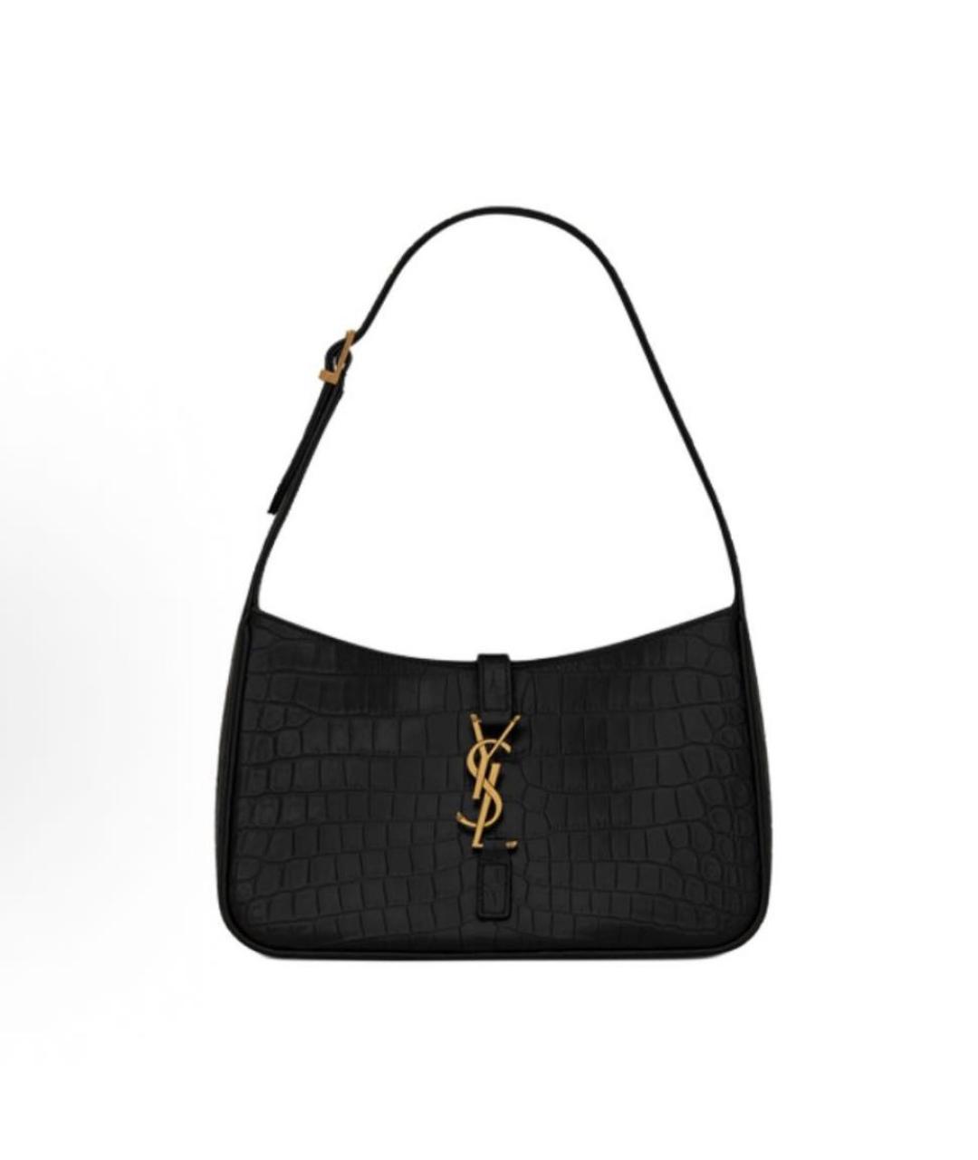 SAINT LAURENT Черная сумка через плечо из экзотической кожи, фото 4