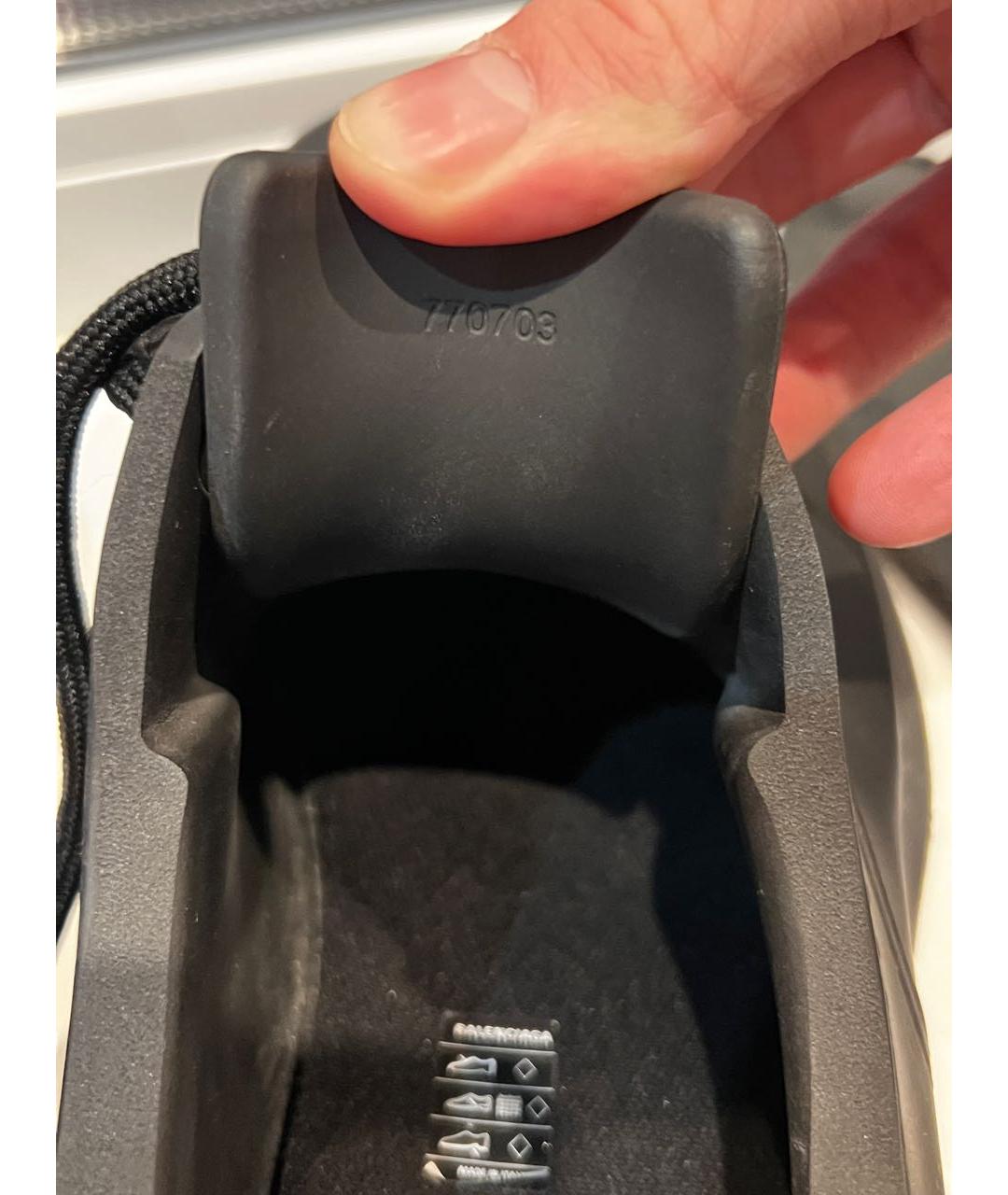 BALENCIAGA Антрацитовые резиновые брогги и оксфорды, фото 8