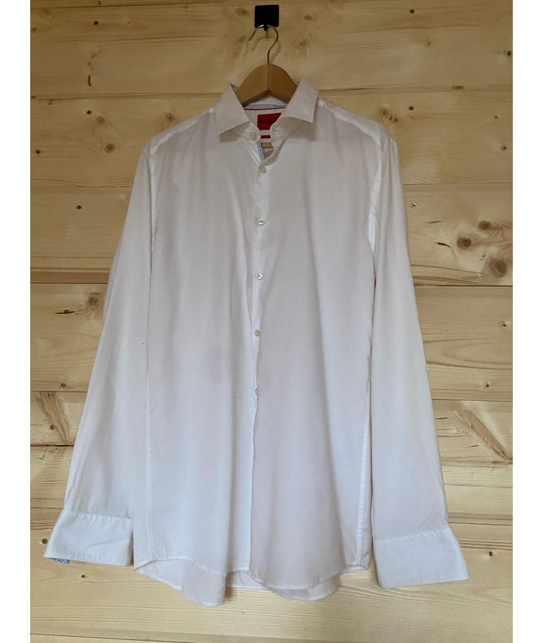 HUGO BOSS Белая хлопковая классическая рубашка, фото 4