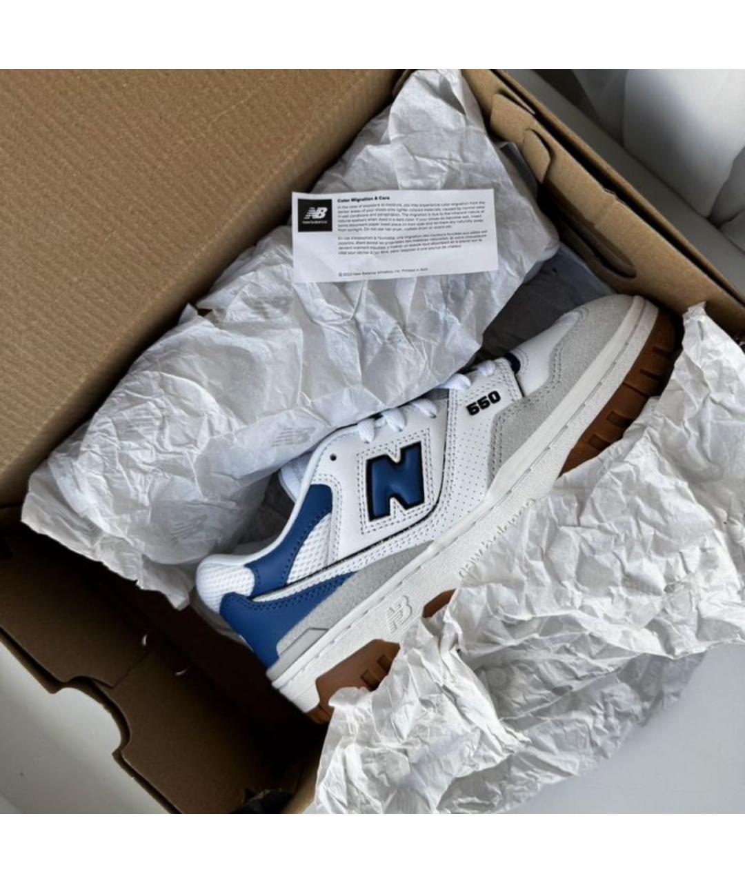 NEW BALANCE Белые кожаные кеды, фото 4