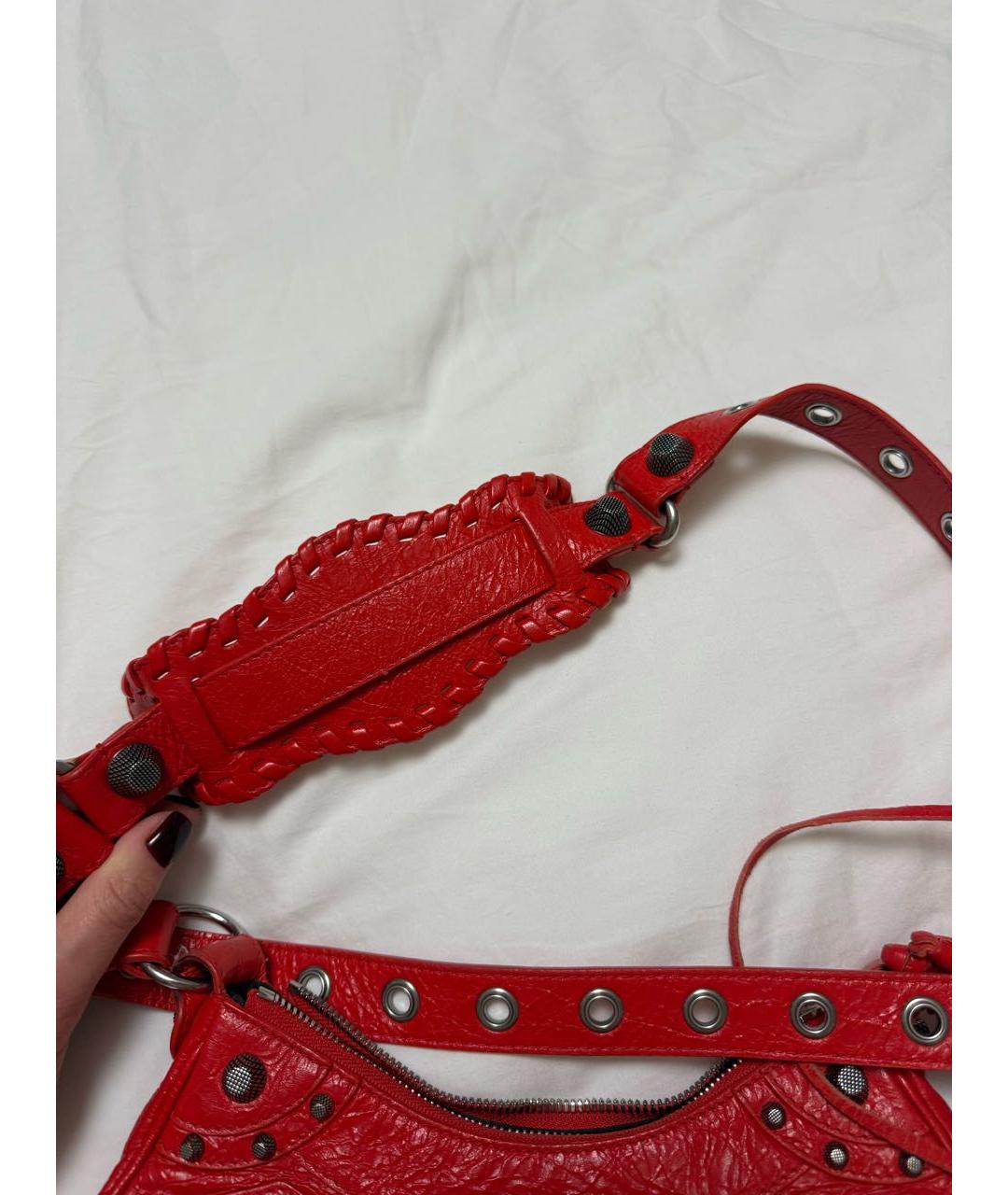 BALENCIAGA Красная кожаная сумка с короткими ручками, фото 3