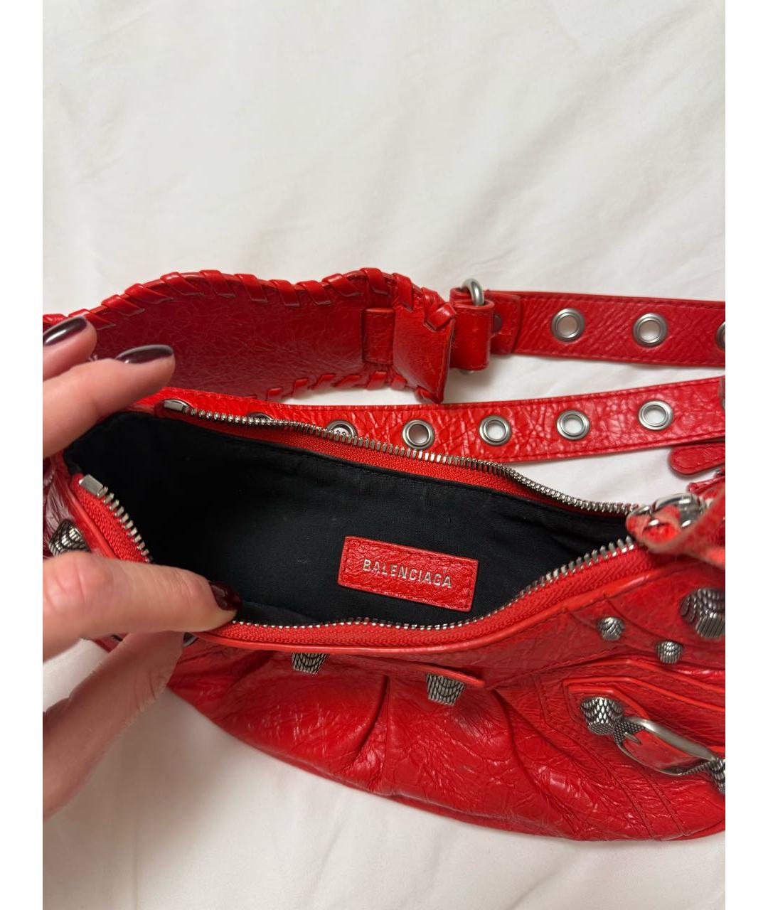BALENCIAGA Красная кожаная сумка с короткими ручками, фото 4