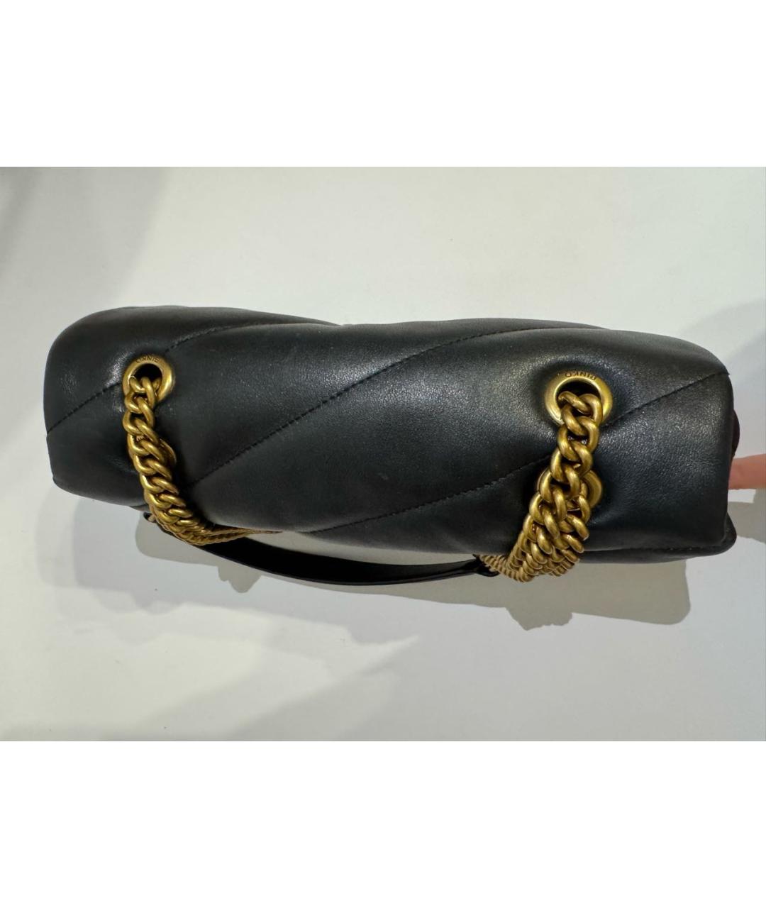 PINKO Черная кожаная сумка через плечо, фото 7
