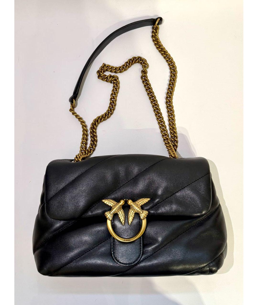 PINKO Черная кожаная сумка через плечо, фото 8