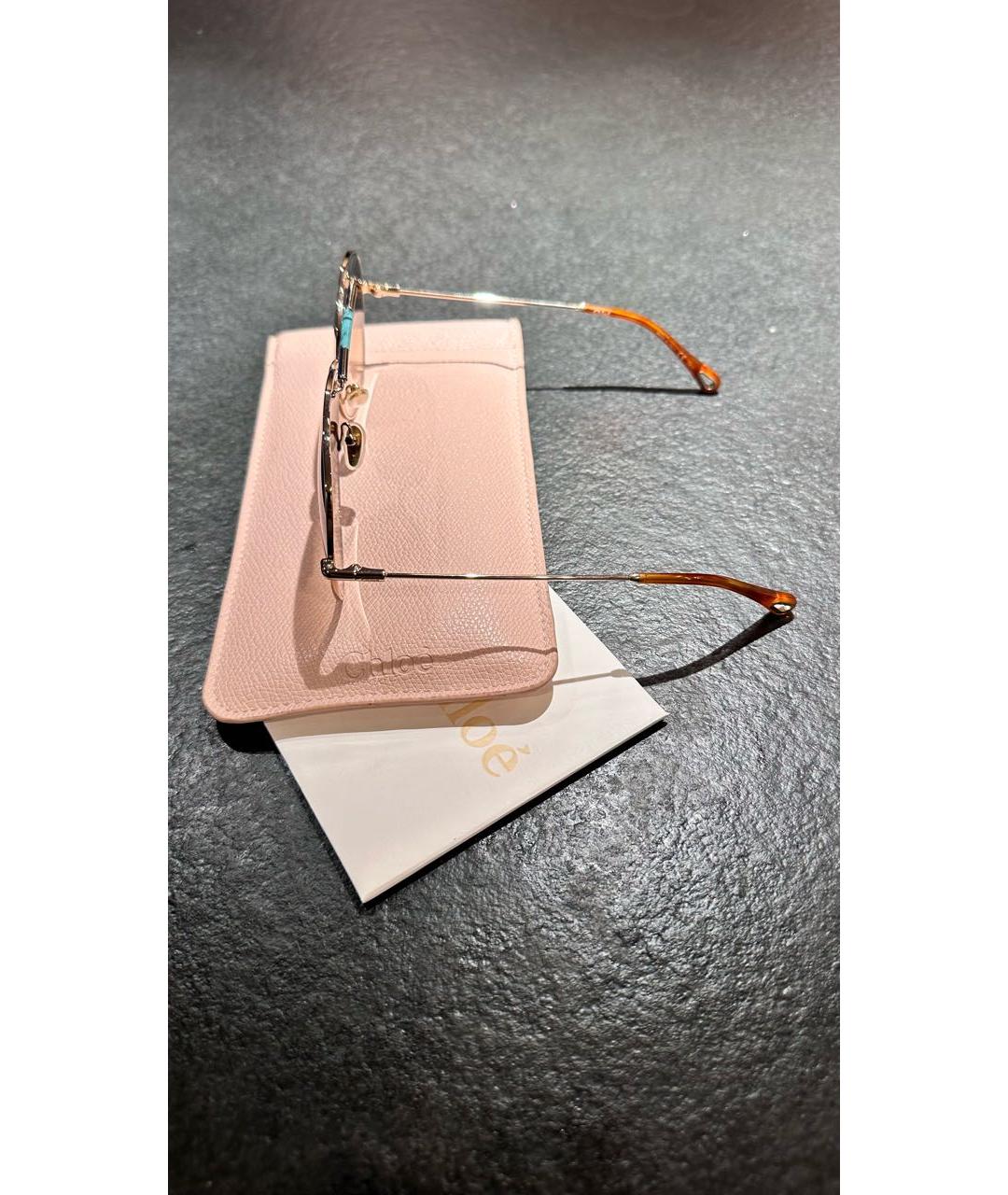 CHLOE Золотые металлические солнцезащитные очки, фото 4