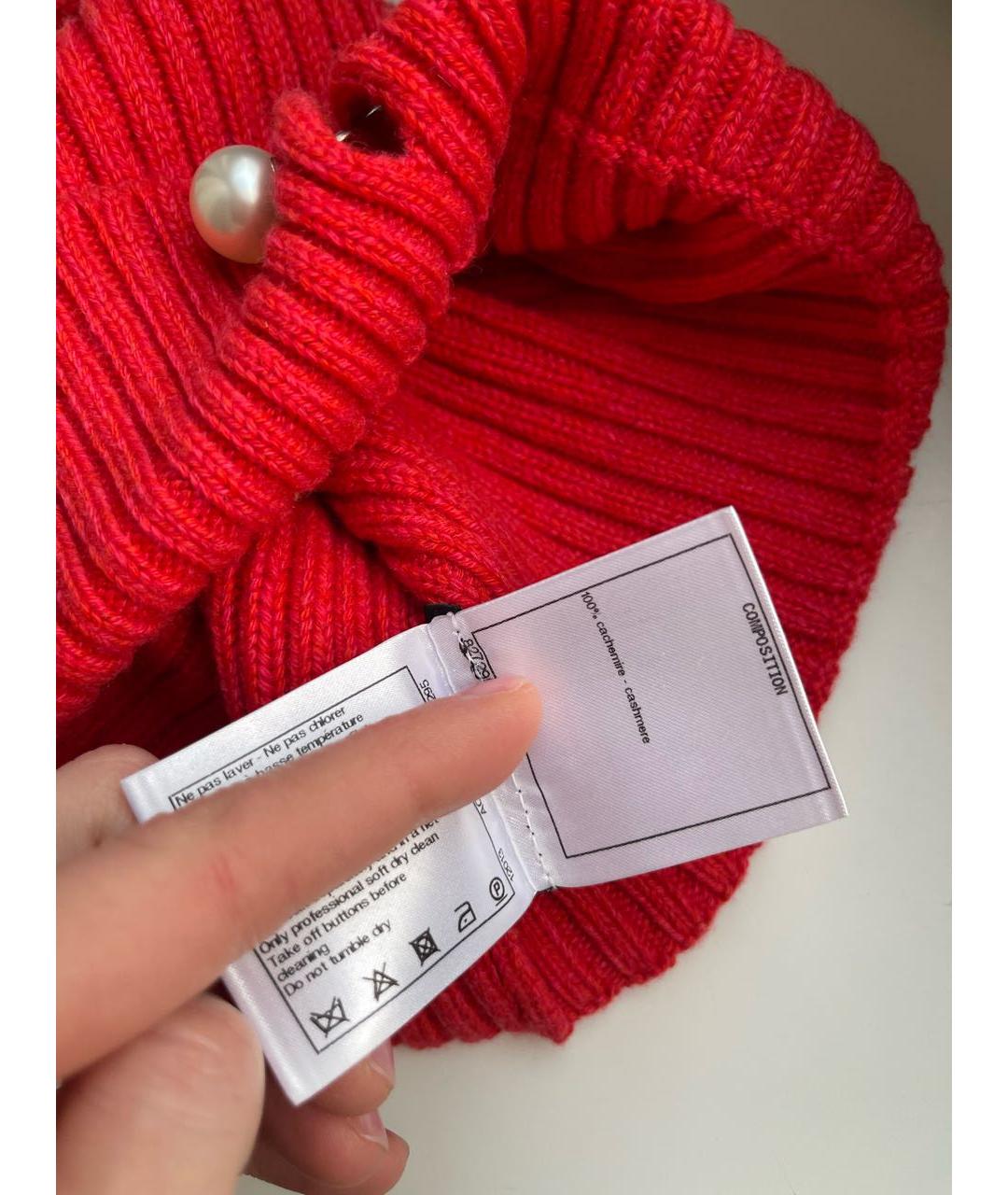 CHANEL Коралловая кашемировая шапка, фото 8