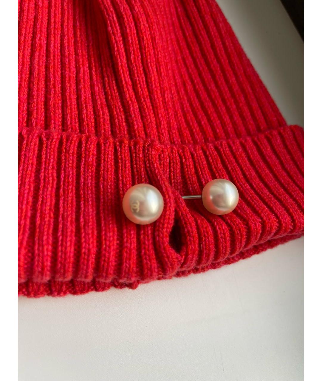 CHANEL Коралловая кашемировая шапка, фото 3