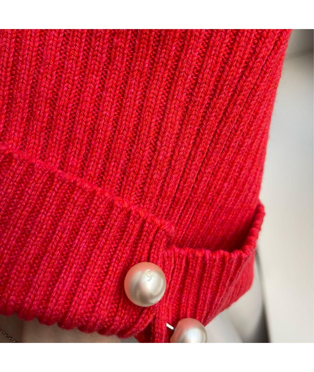 CHANEL Коралловая кашемировая шапка, фото 2