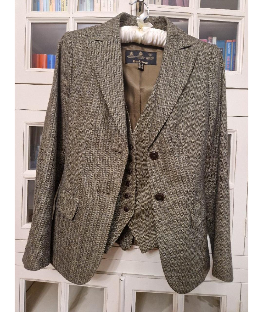 BARBOUR Хаки шерстяной жакет/пиджак, фото 3