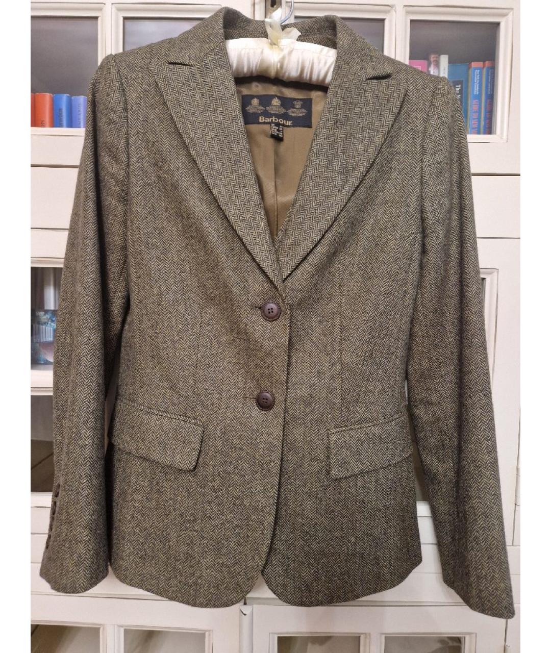 BARBOUR Хаки шерстяной жакет/пиджак, фото 9