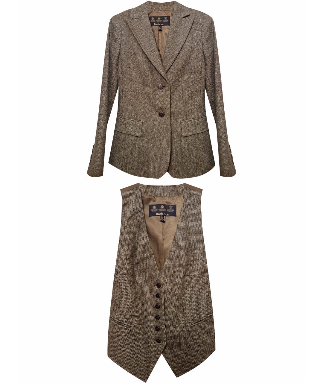 BARBOUR Хаки шерстяной жакет/пиджак, фото 1