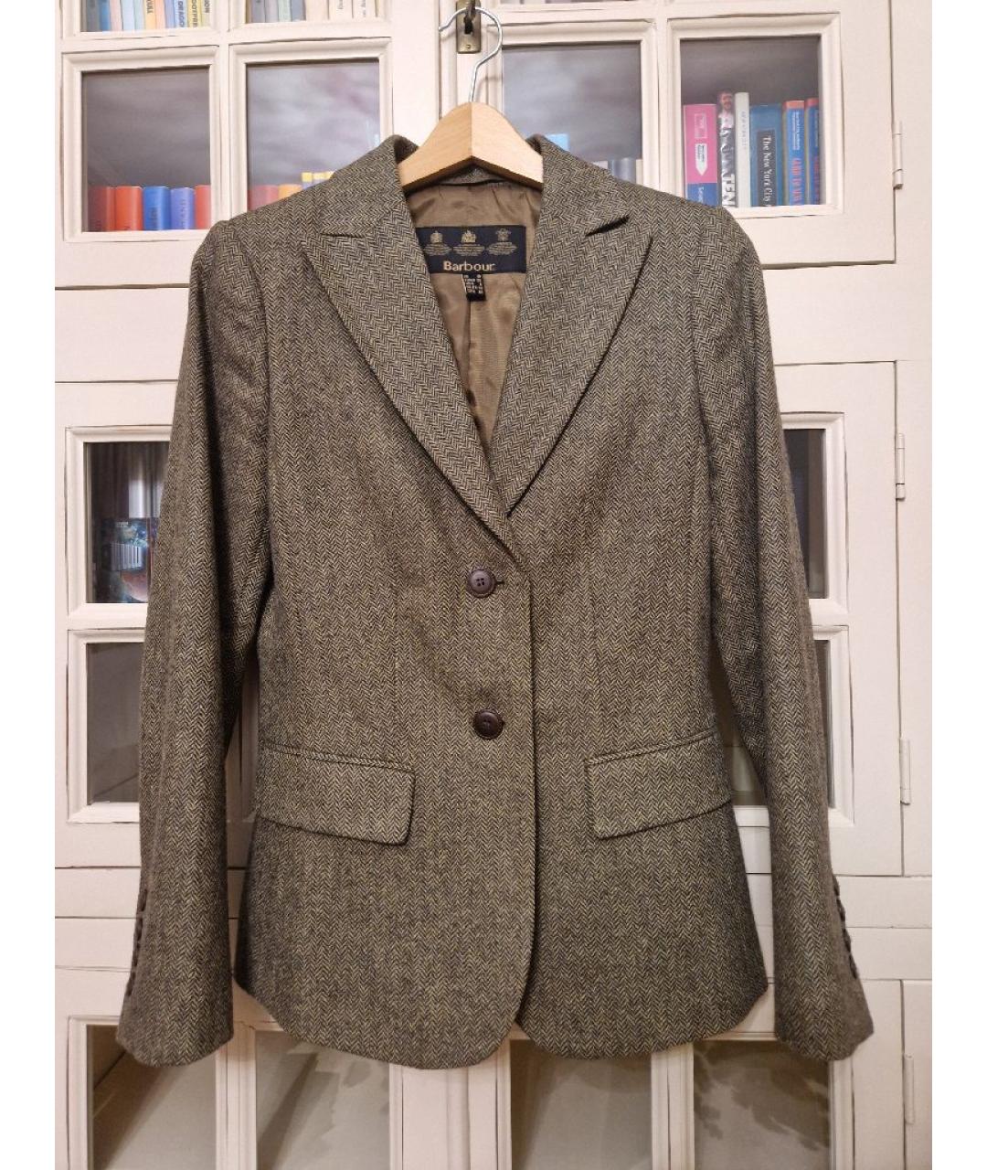 BARBOUR Хаки шерстяной жакет/пиджак, фото 10