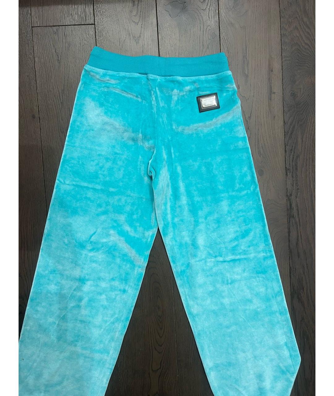 PHILIPP PLEIN Бирюзовый велюровый спортивные костюмы, фото 3