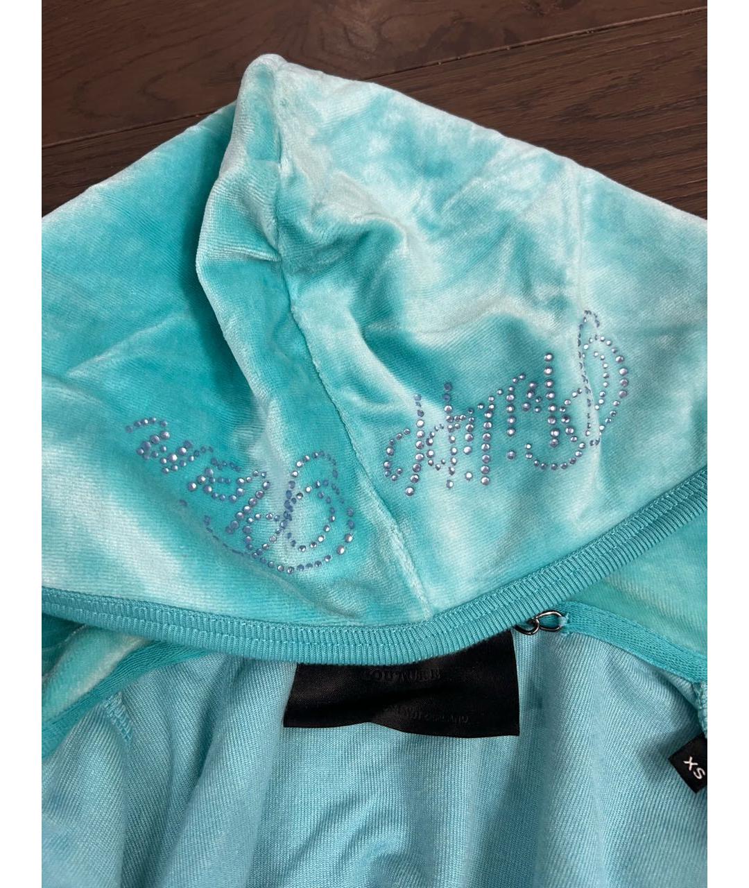 PHILIPP PLEIN Бирюзовый велюровый спортивные костюмы, фото 6