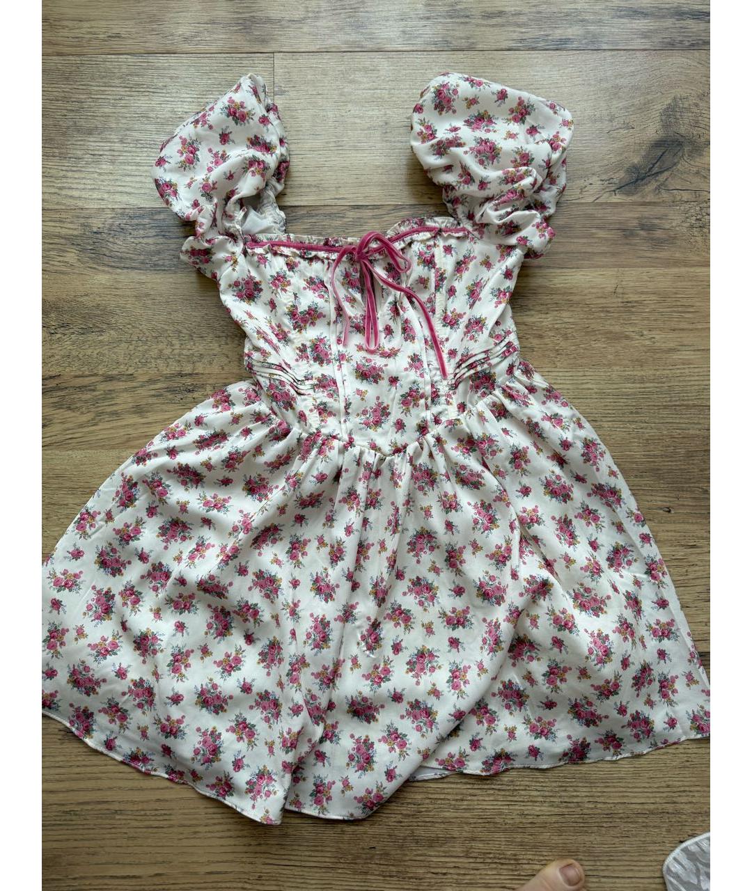 FOR LOVE AND LEMONS Розовое полиэстеровое повседневное платье, фото 7