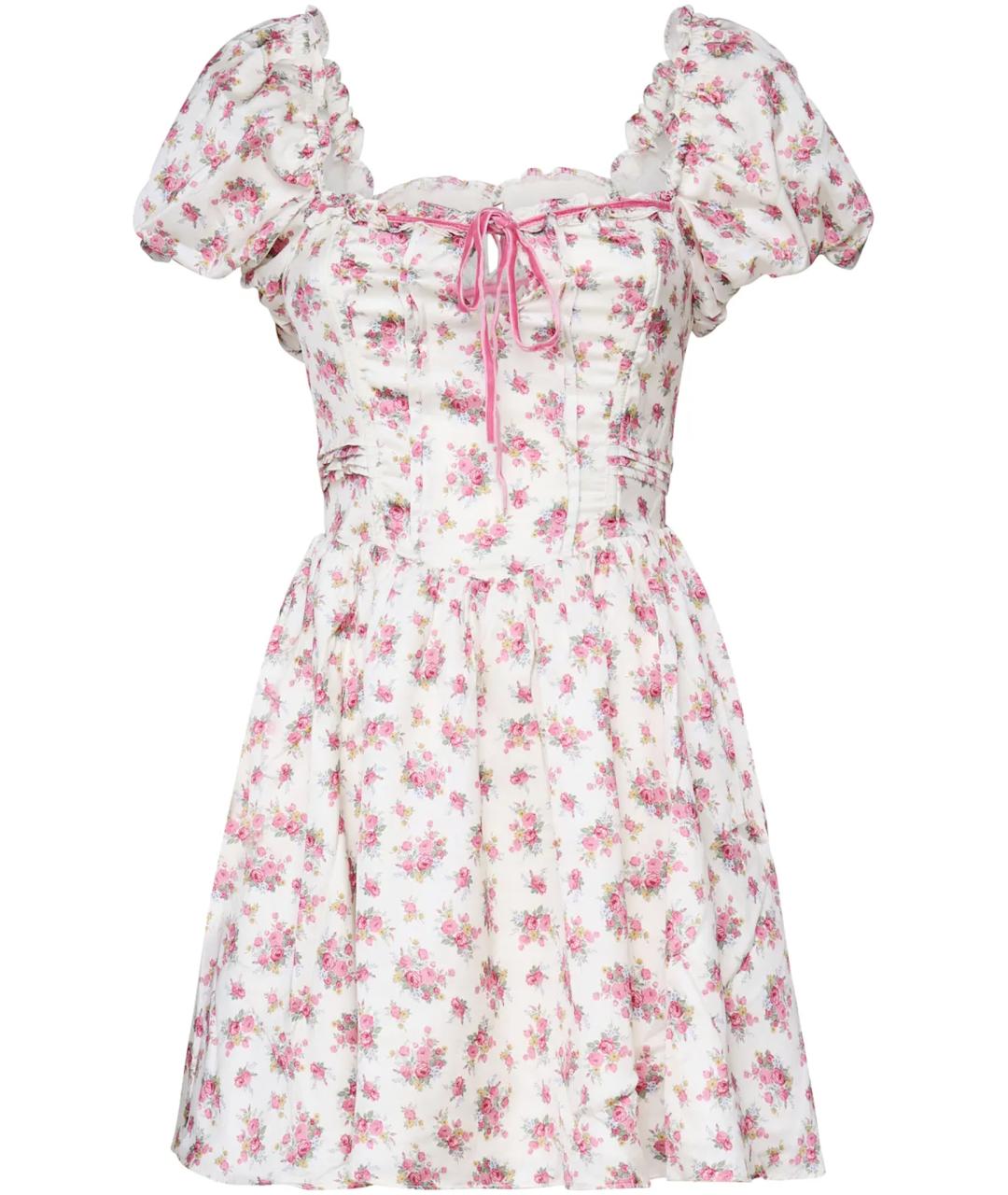 FOR LOVE AND LEMONS Розовое полиэстеровое повседневное платье, фото 1