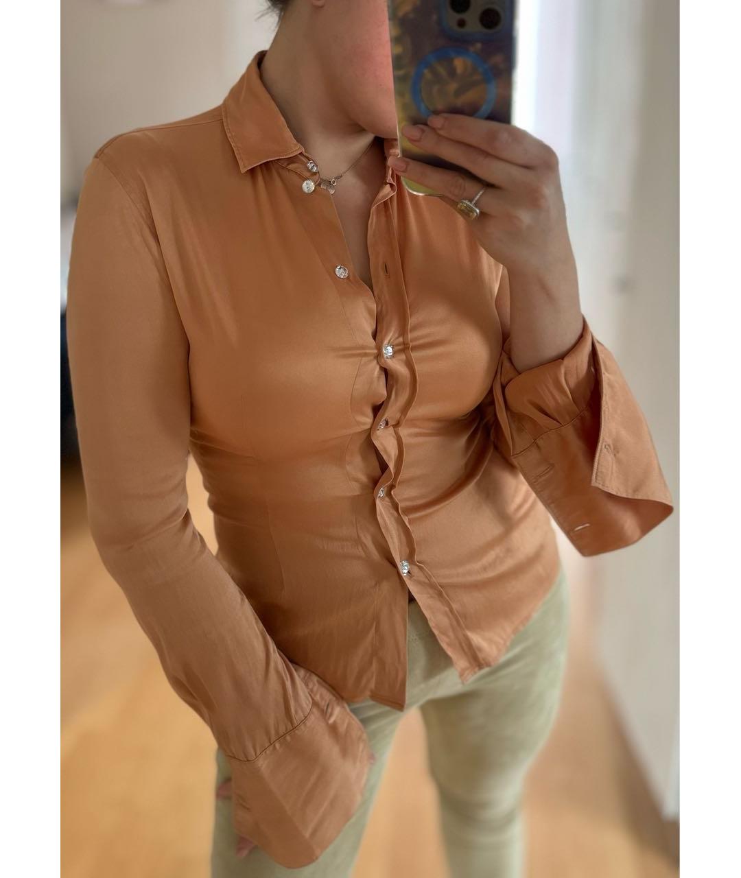 EMPORIO ARMANI Оранжевая шелковая блузы, фото 3