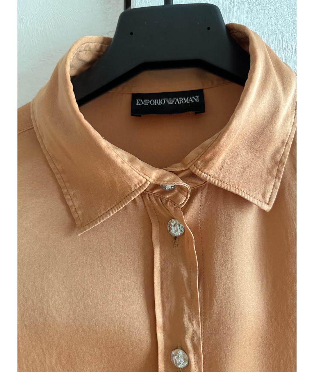 EMPORIO ARMANI Оранжевая шелковая блузы, фото 4