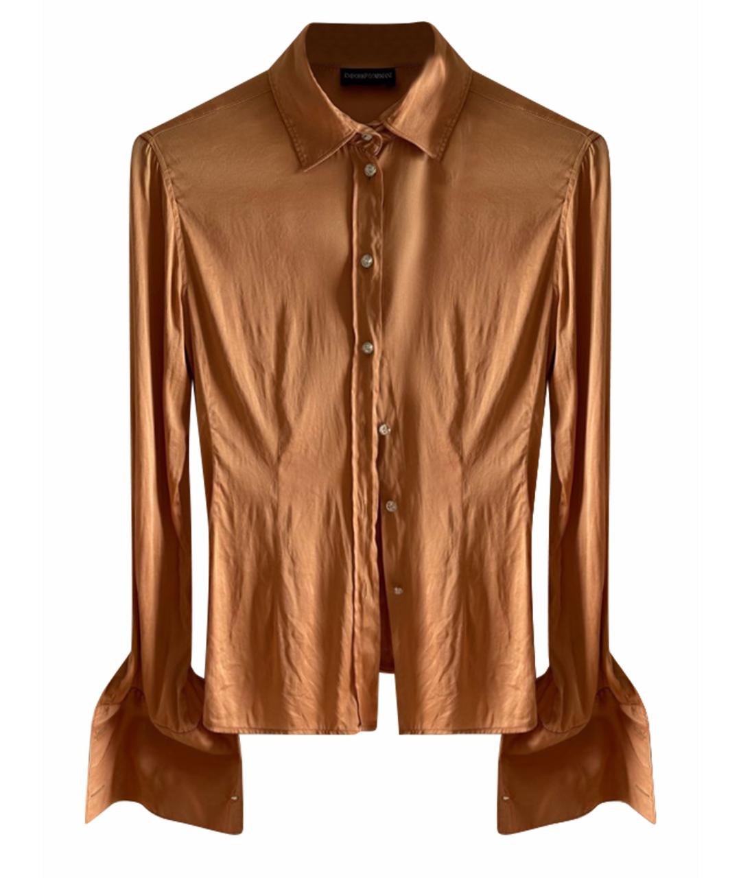 EMPORIO ARMANI Оранжевая шелковая блузы, фото 1
