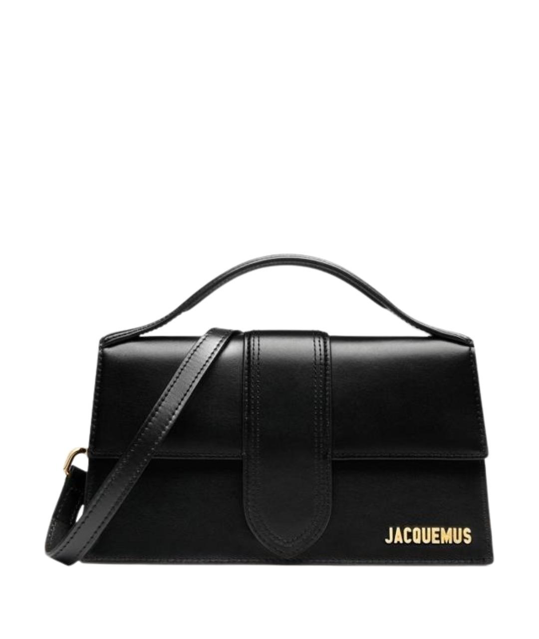 JACQUEMUS Черная кожаная сумка через плечо, фото 1