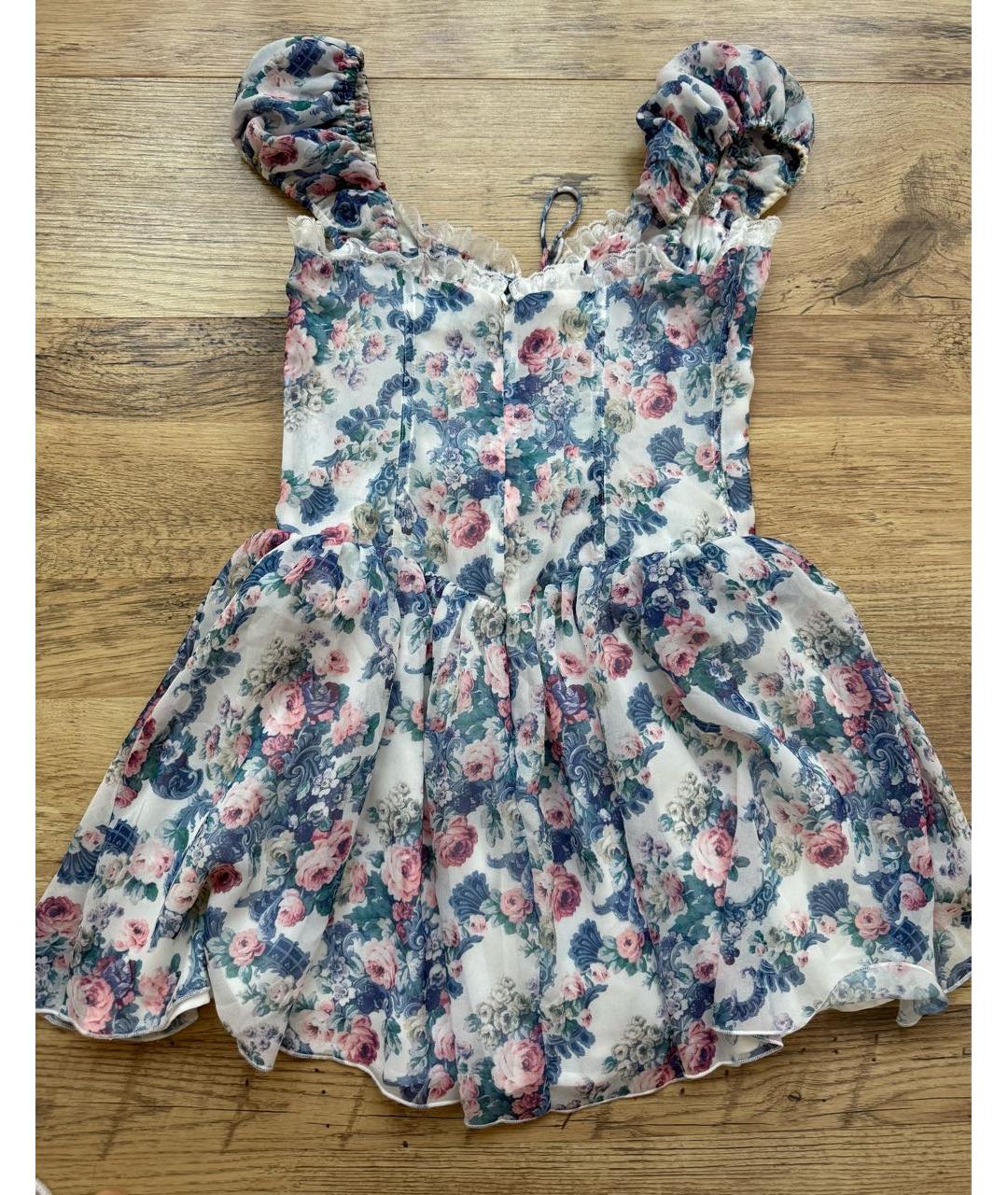 FOR LOVE AND LEMONS Голубое полиэстеровое повседневное платье, фото 2