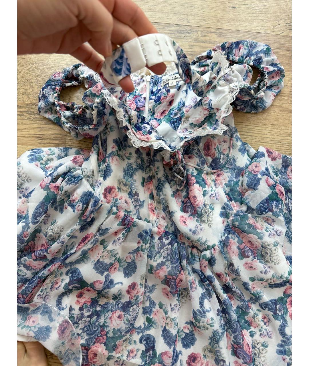 FOR LOVE AND LEMONS Голубое полиэстеровое повседневное платье, фото 5