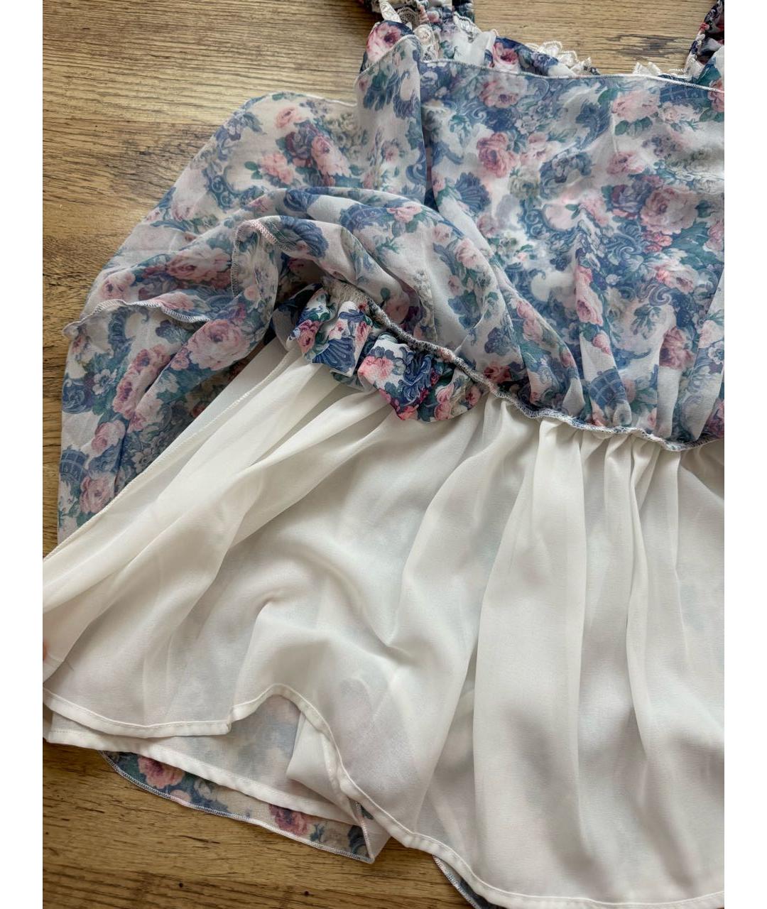 FOR LOVE AND LEMONS Голубое полиэстеровое повседневное платье, фото 7