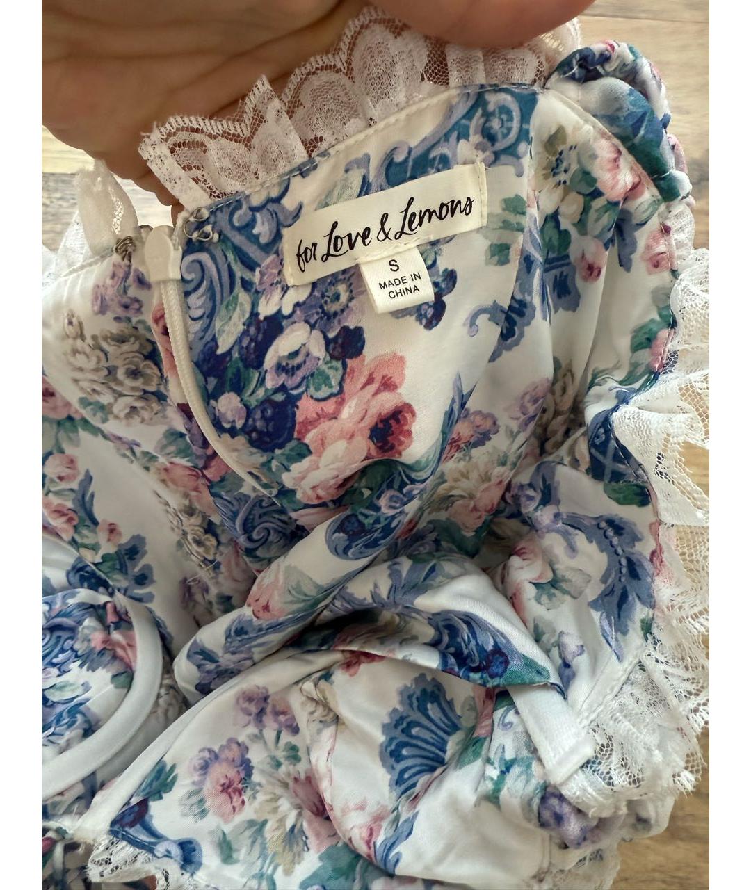 FOR LOVE AND LEMONS Голубое полиэстеровое повседневное платье, фото 3