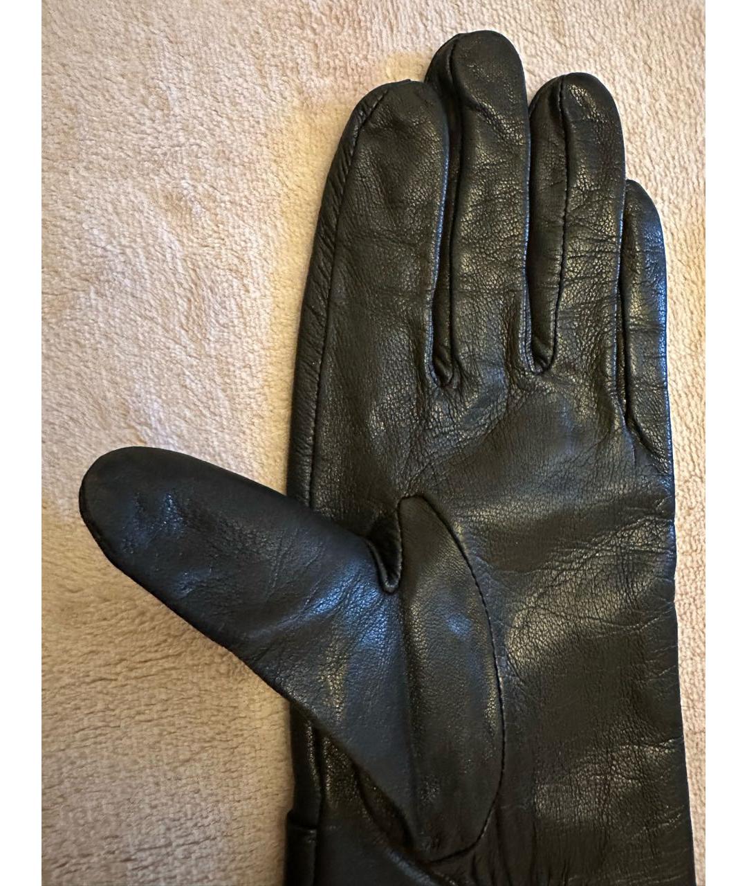 DOLCE&GABBANA Черные кожаные перчатки, фото 5