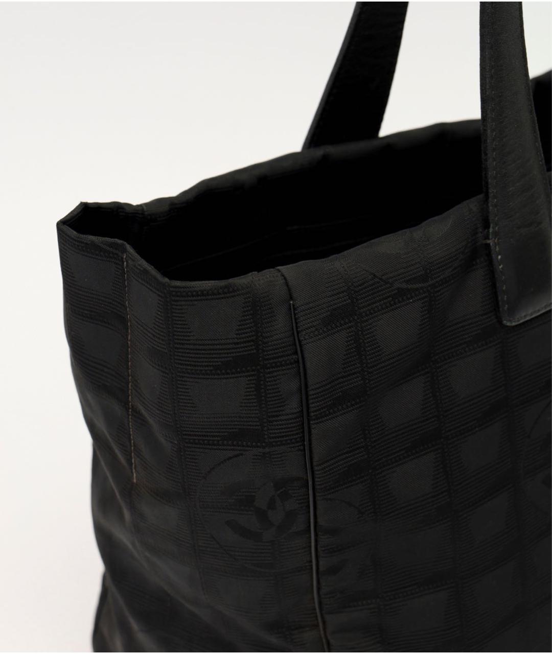 CHANEL Черная тканевая сумка тоут, фото 3