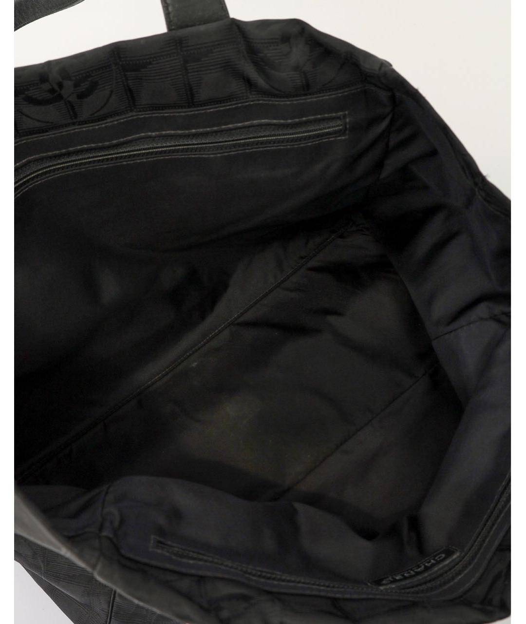 CHANEL Черная тканевая сумка тоут, фото 4