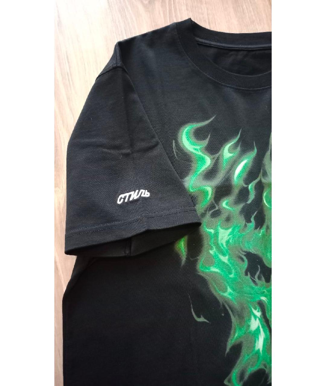 HERON PRESTON Черная хлопковая футболка, фото 7