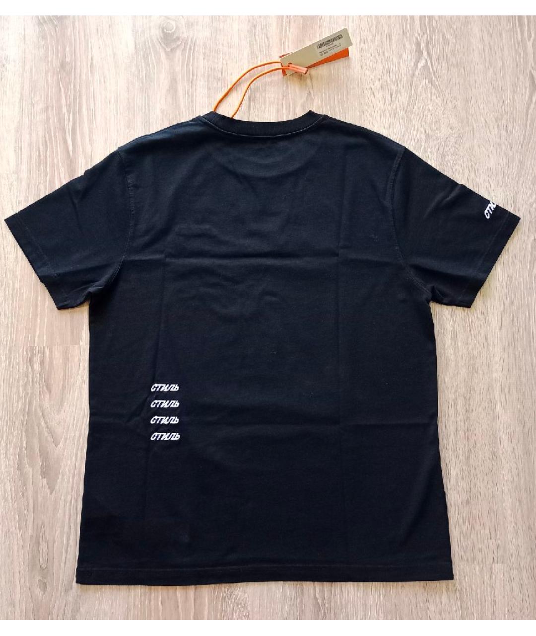 HERON PRESTON Черная хлопковая футболка, фото 9