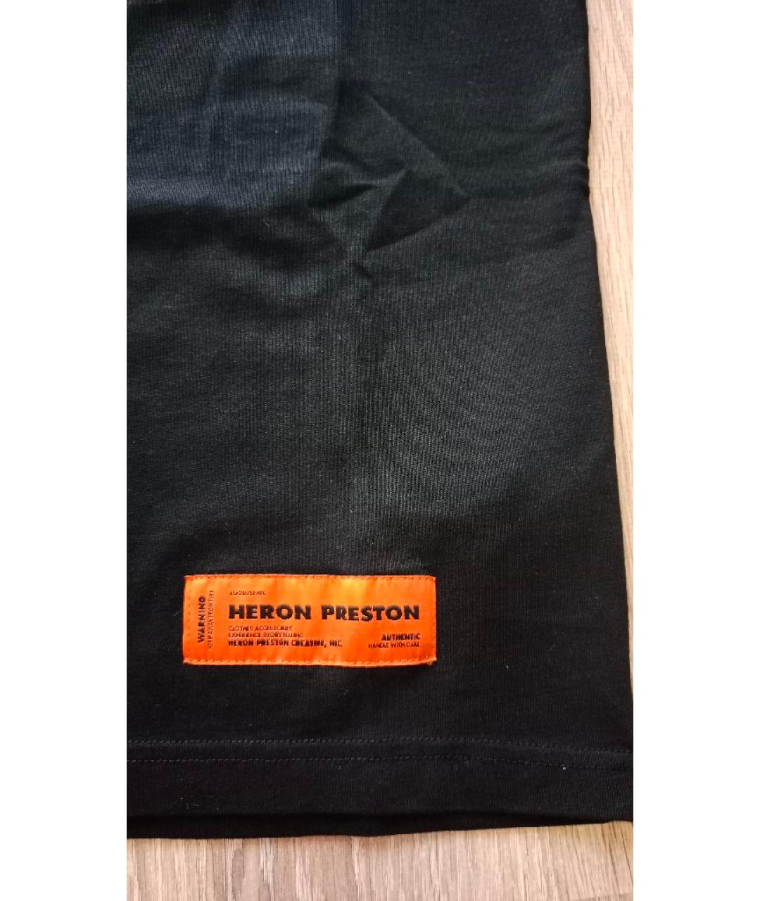 HERON PRESTON Черная хлопковая футболка, фото 8