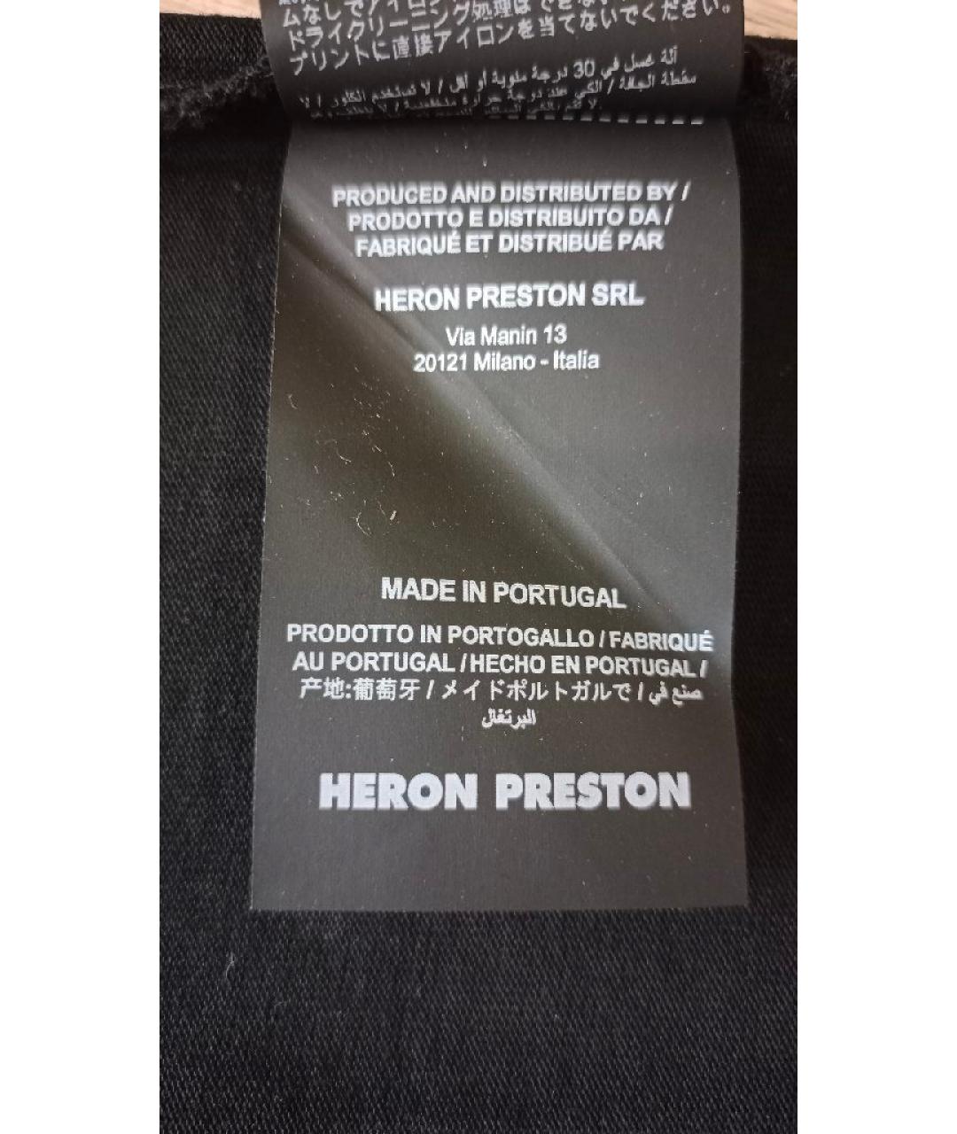 HERON PRESTON Черная хлопковая футболка, фото 6