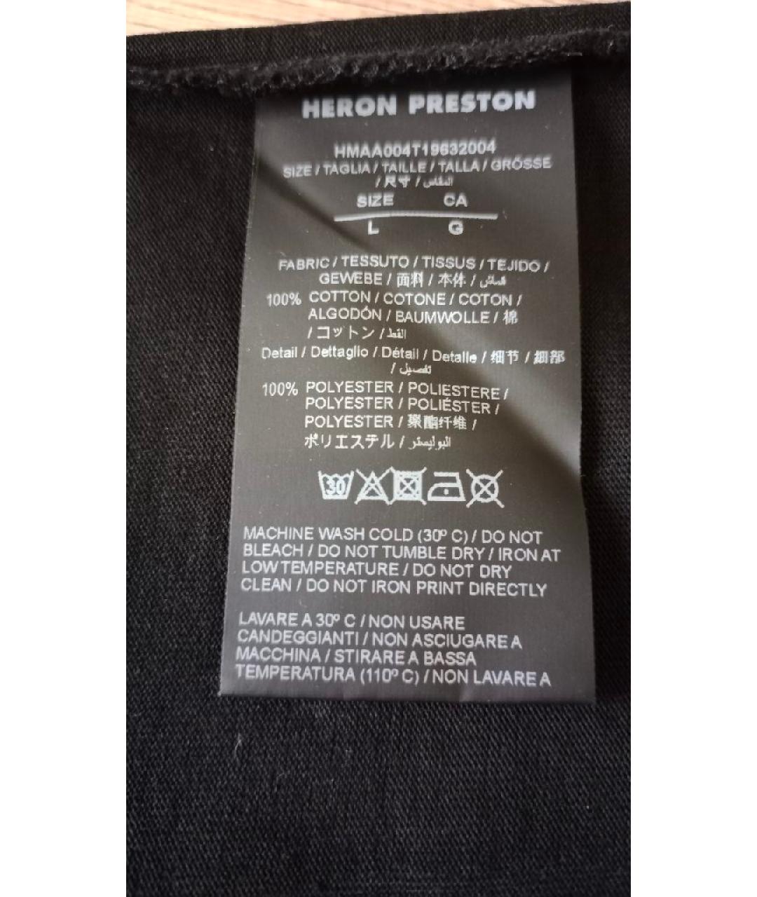 HERON PRESTON Черная хлопковая футболка, фото 5
