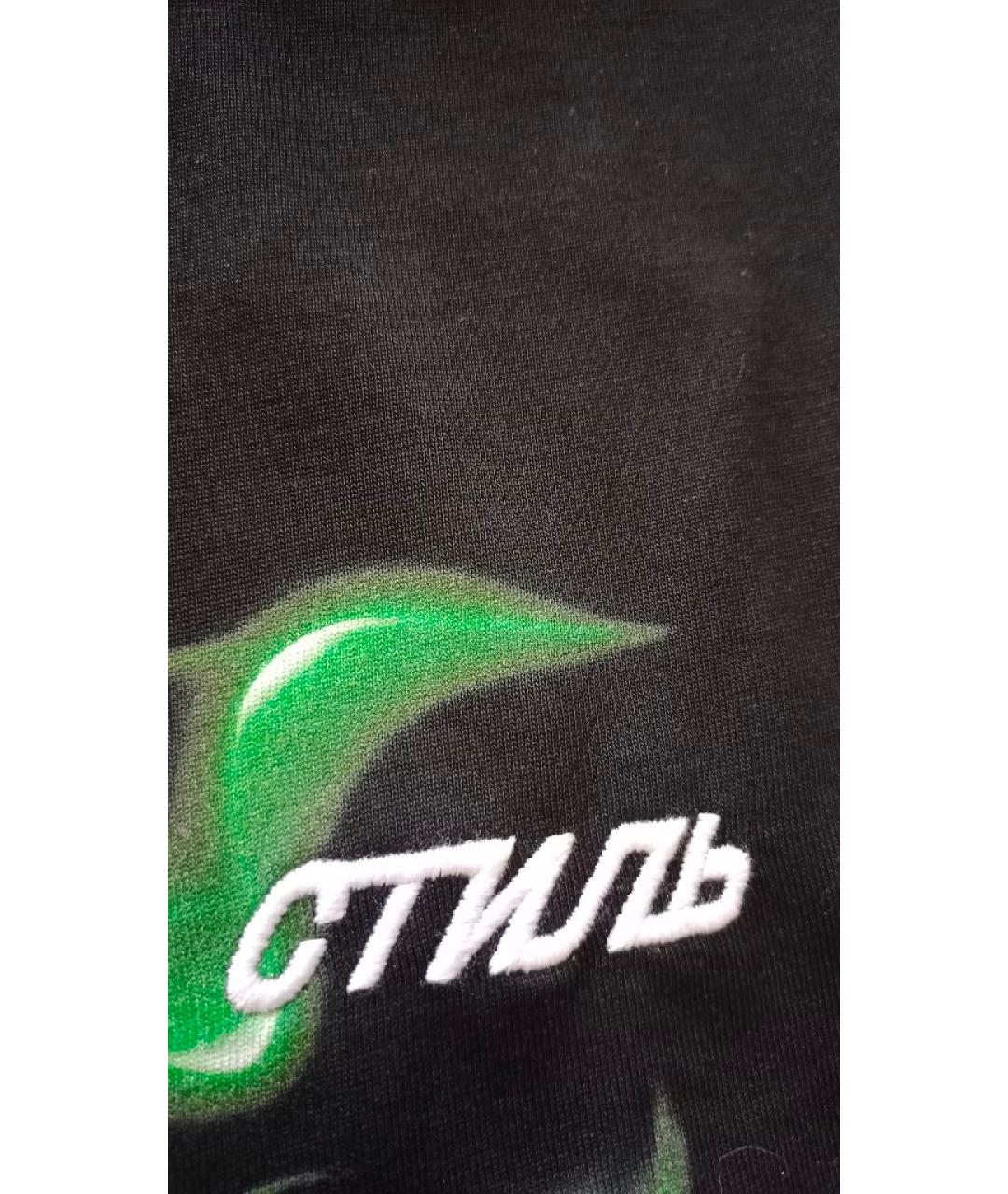 HERON PRESTON Черная хлопковая футболка, фото 4