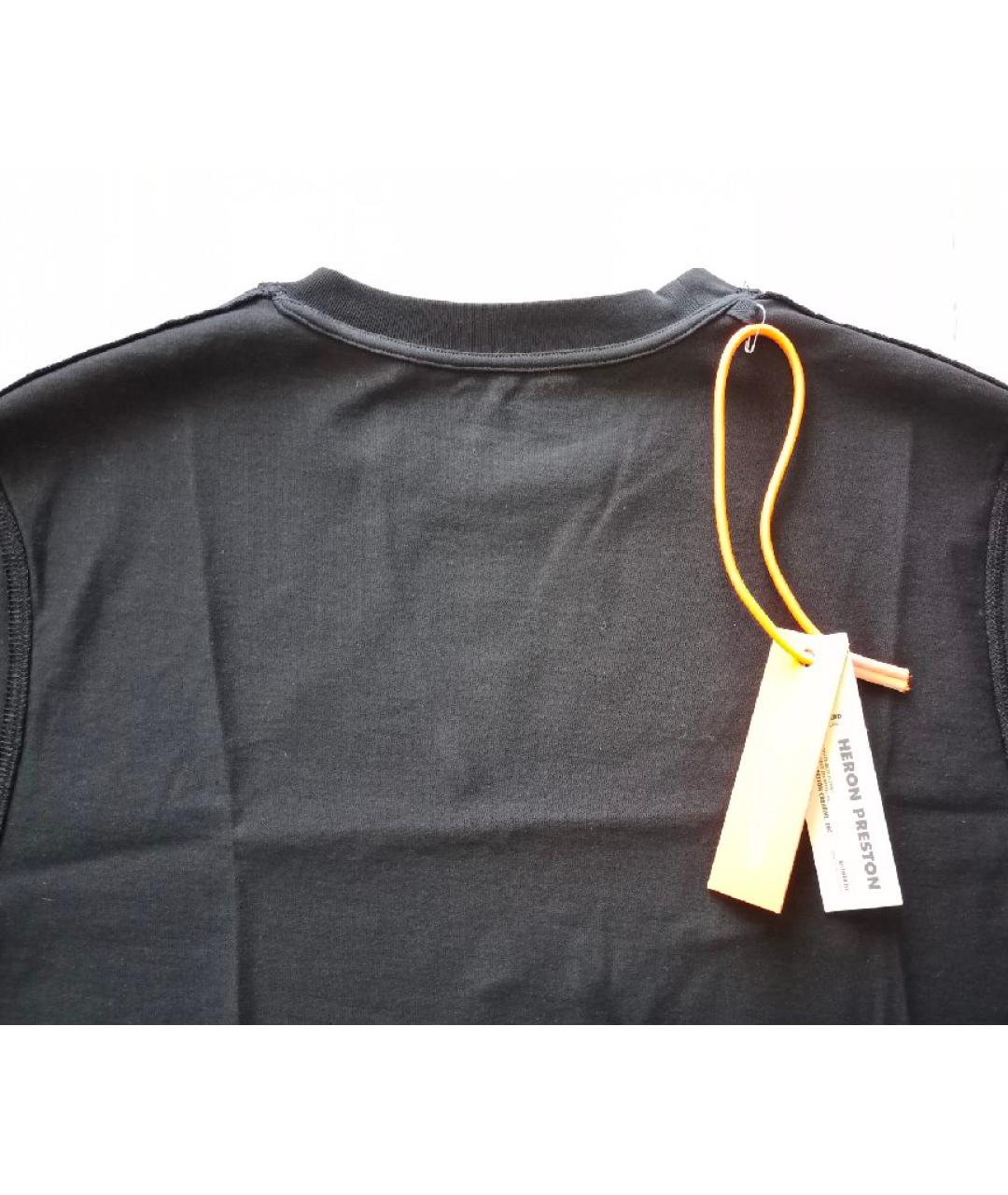 HERON PRESTON Черная хлопковая футболка, фото 3