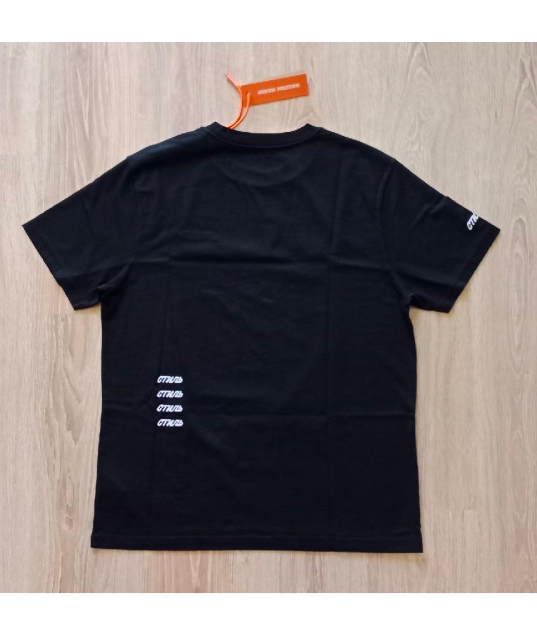 HERON PRESTON Черная хлопковая футболка, фото 2