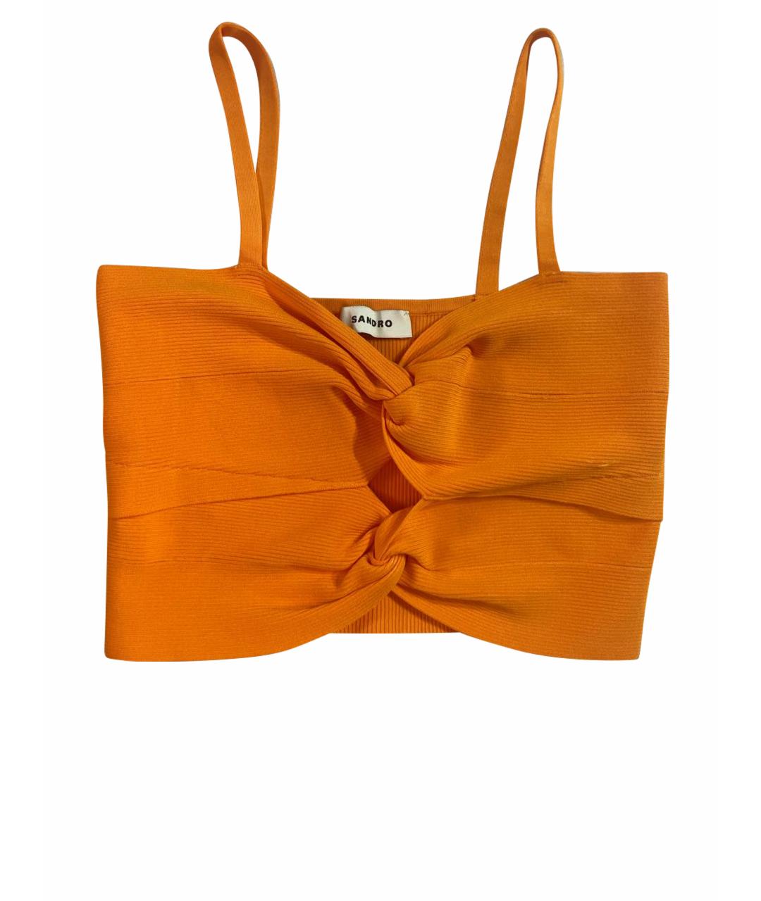 SANDRO Оранжевая полиэстеровая майка, фото 1