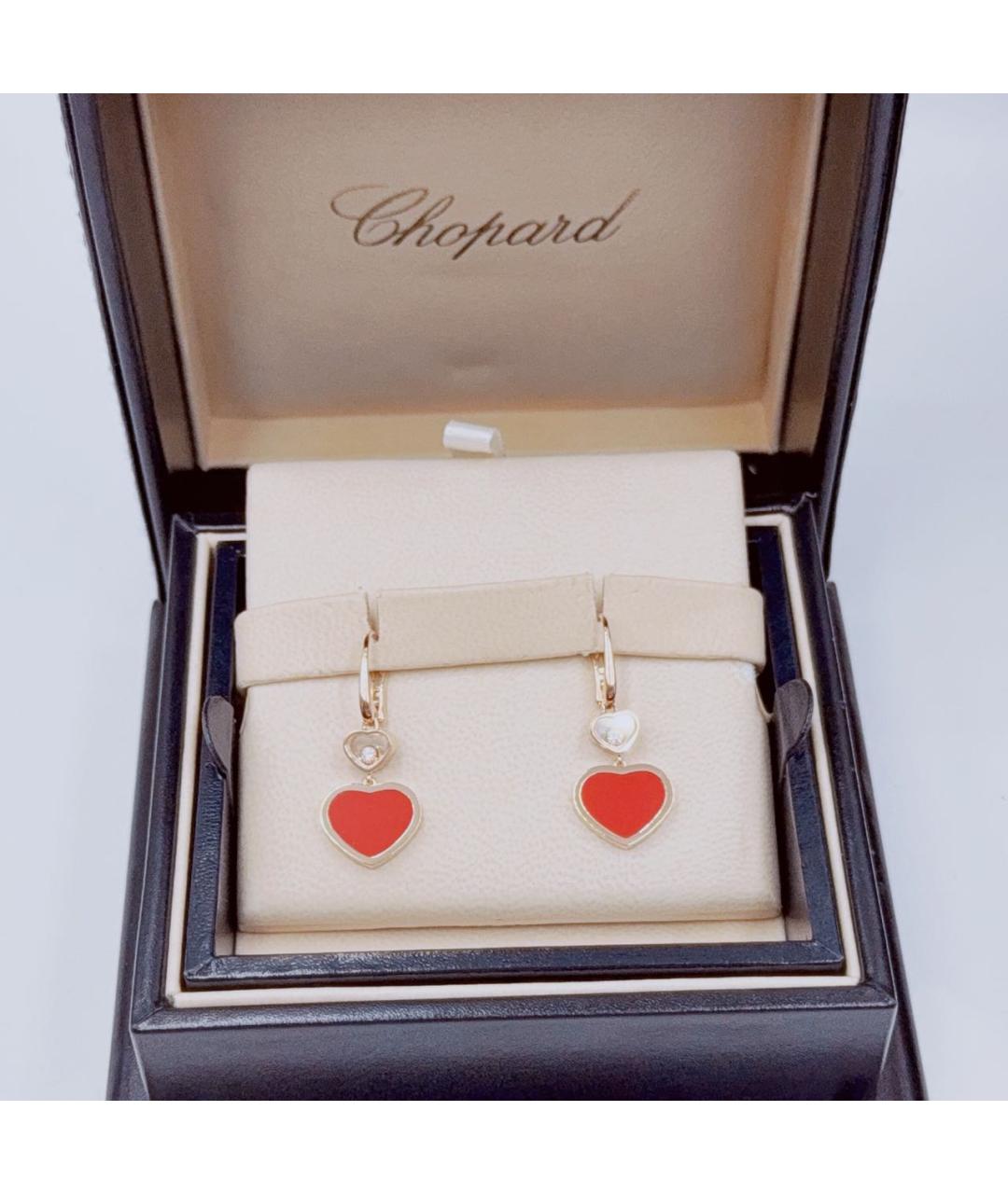 CHOPARD Красные серьги из розового золота, фото 3